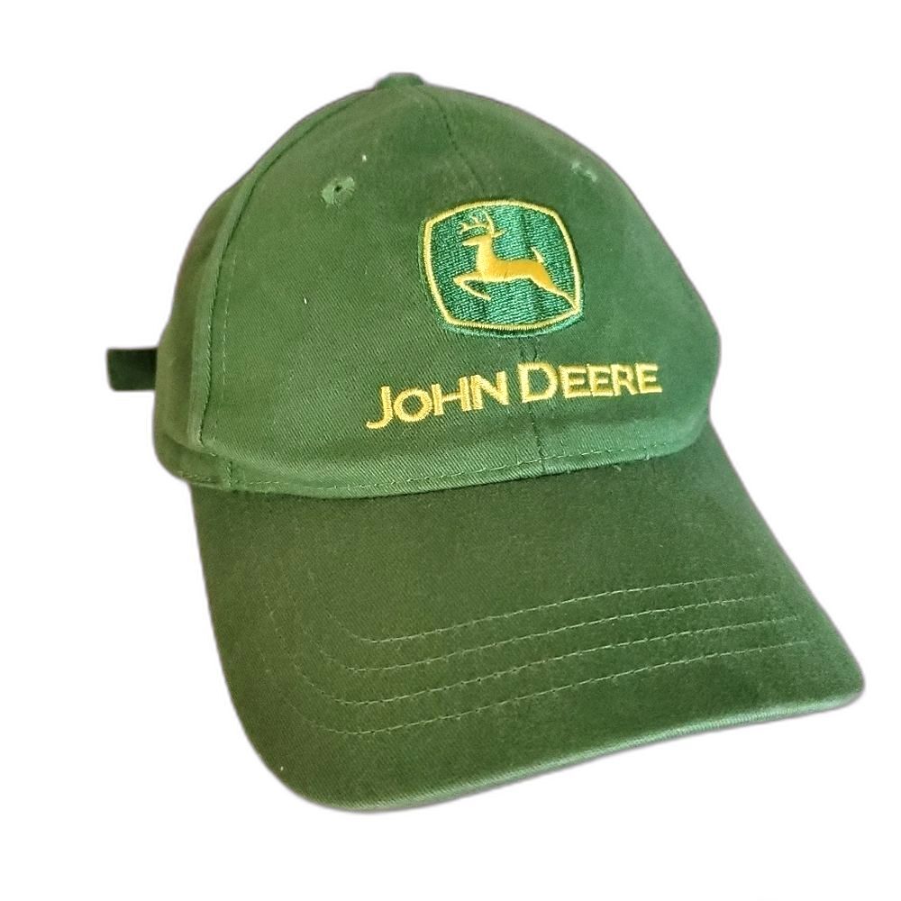 John Deere Trucker Farmer Baseball Cap Green Adjustable Kids Size Embroidered